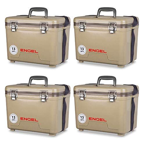 ENGEL 13 Quart Lightweight Fishing Dry Box Cooler with Shoulder Strap (2 Pack)