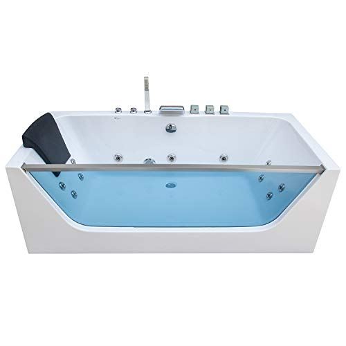 Bathtub-Hydromassage Rectangular Jetted Soaking Tub with Center Drain