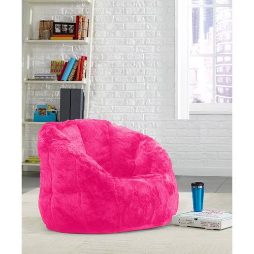 Heritage Club Faux Fur Bean Bag Chair, Pink
