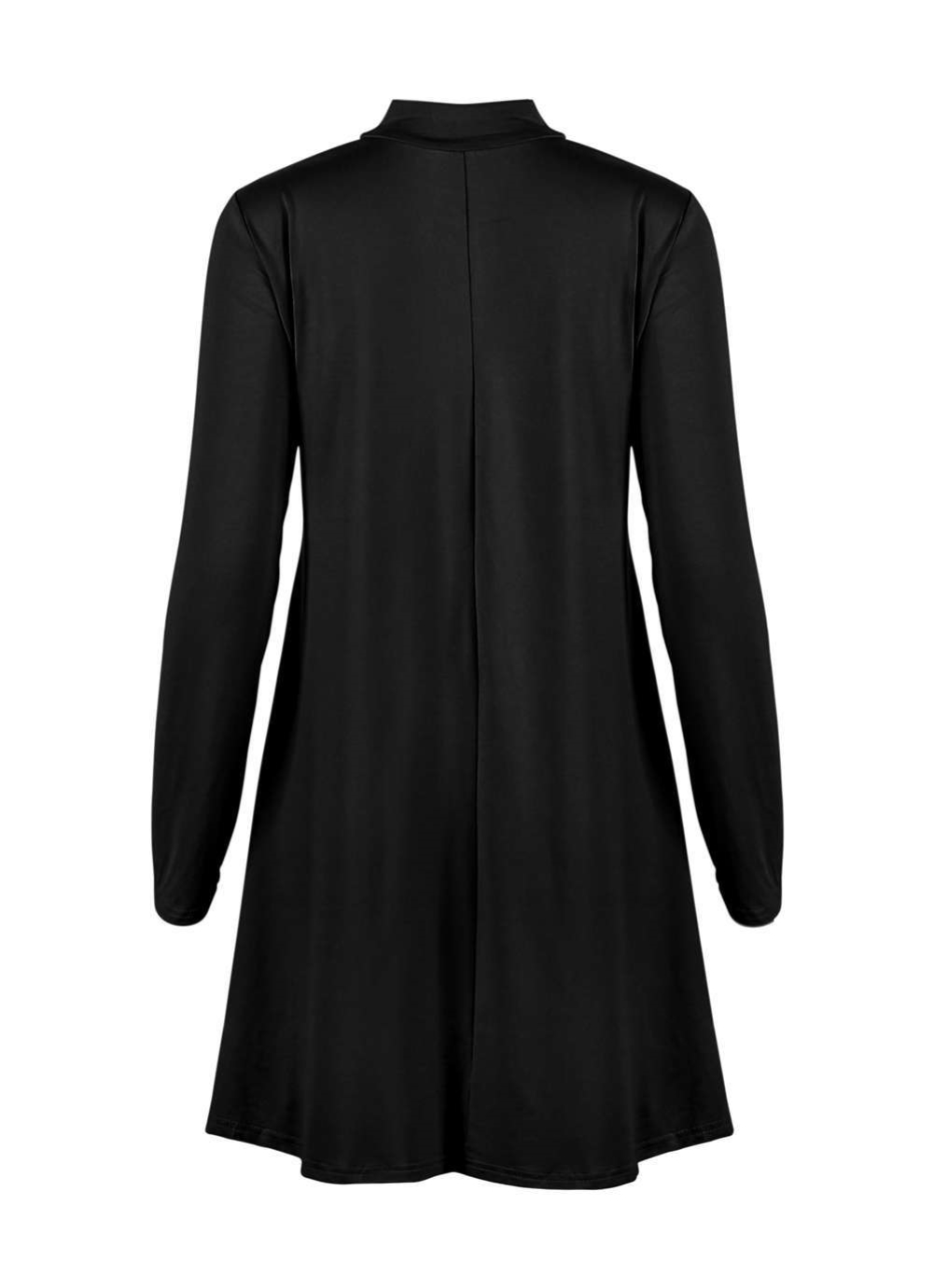 Autumn Plain A-Line Pocket Shirt Dress