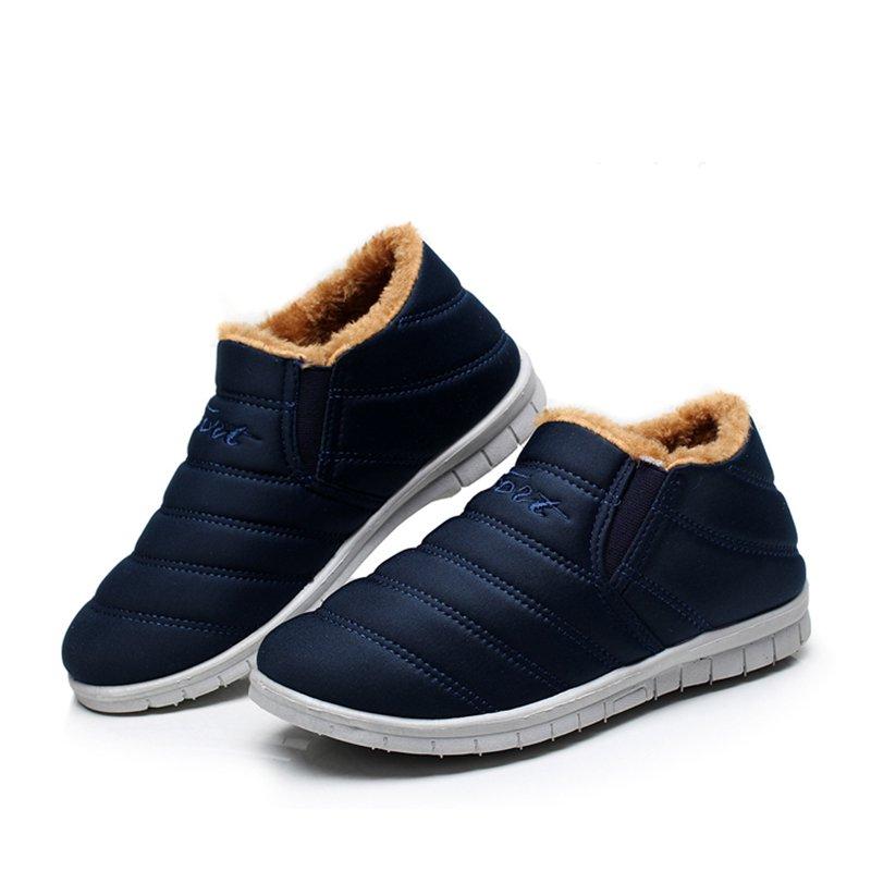 Dark Blue Women Fleece-lined Ankle Snow Boots