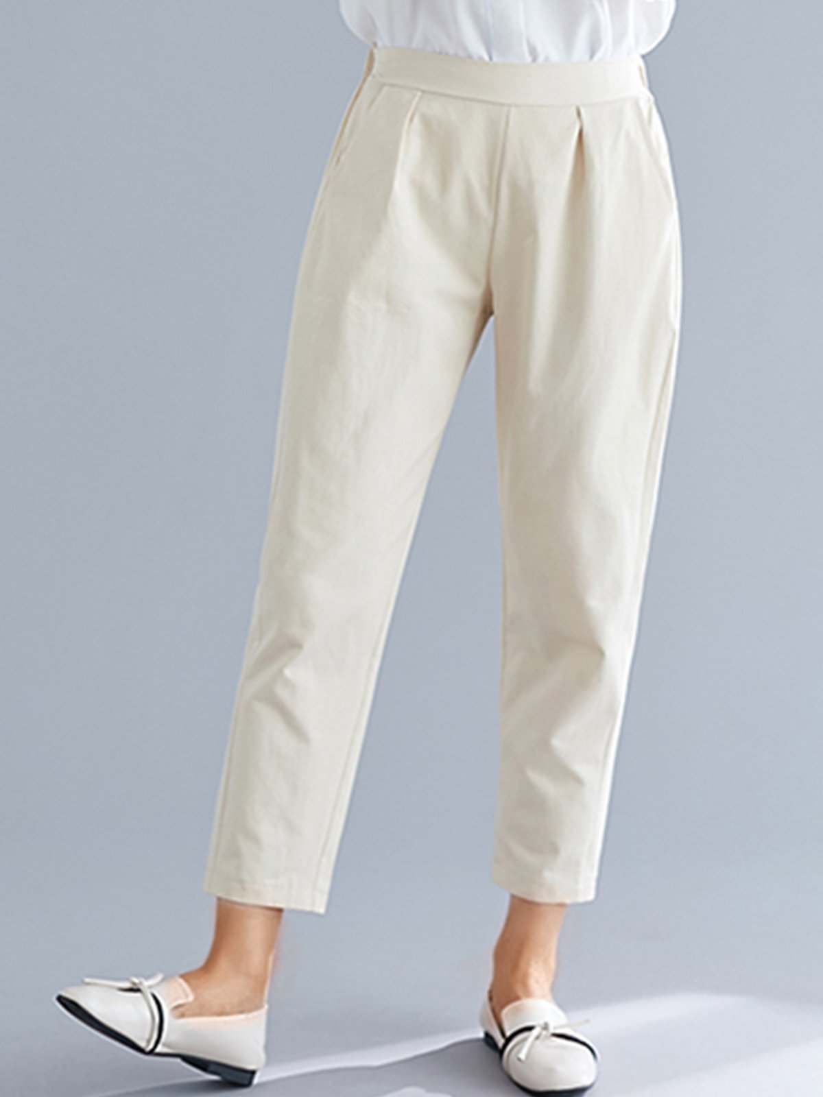 Plus Size Women Plain Casual Pants