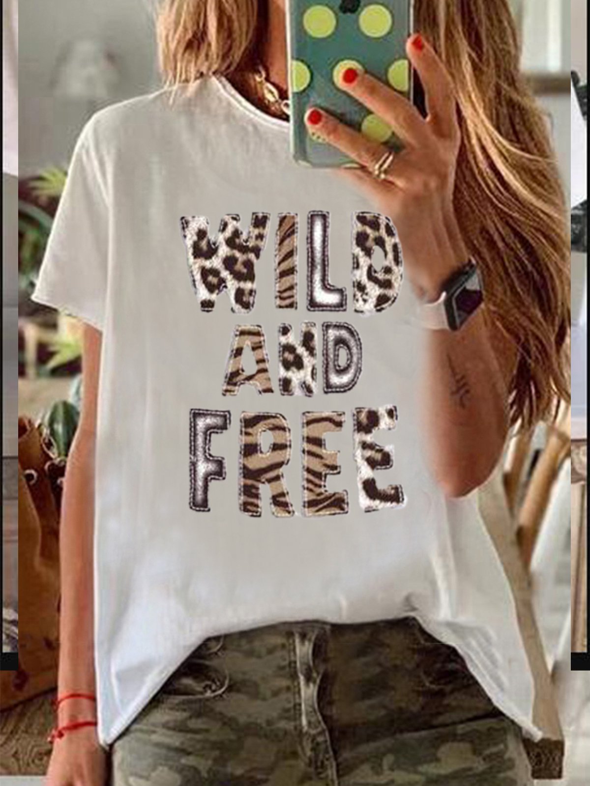 White Round Neck Short Sleeve Shirts & Tops