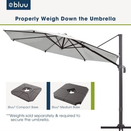 10 FT Patio Cantilever Umbrella, Offset, UV Protection, and Cross Base (Light Grey)