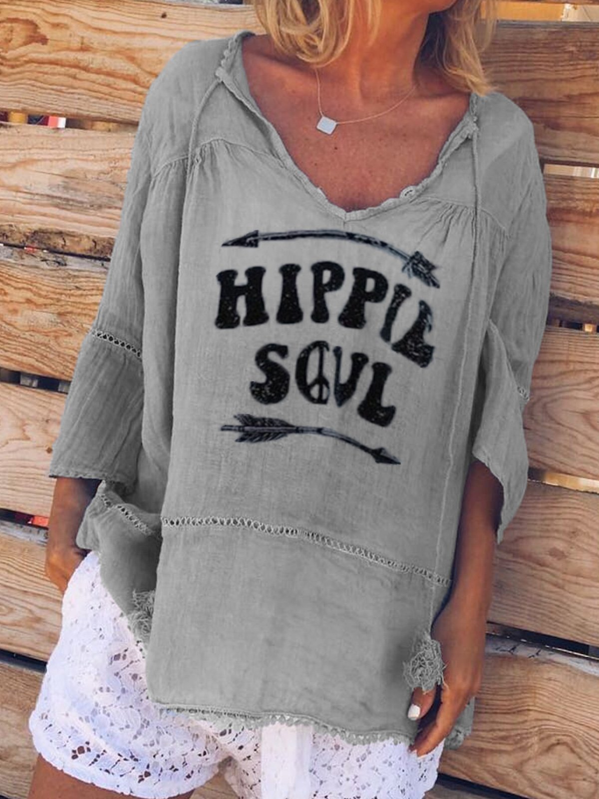 Casual Linen Half Sleeve Shirts & Tops