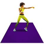 Large Exercise Mat 6’x5’x7mm | Workout Mat for Home | Durable Home Gym Flooring |Thick, High Density Rubber Mat- Purple