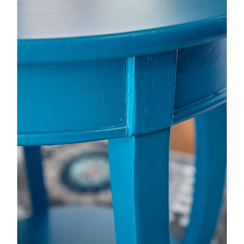 Powell Black Round Table with Shelf