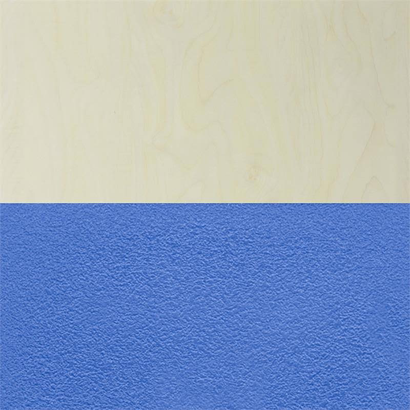 Regency Kee 48x22 Round Breakroom Table- Maple/ Chrome 4 &M& Stack Chairs- Blue