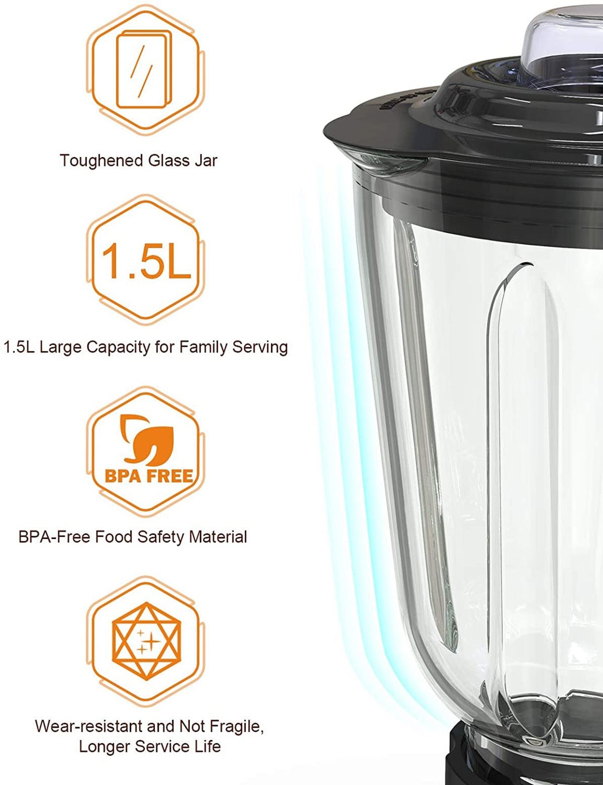 700W Blender Mixer Vegetable Juice Smoothie Baby Food Maker Crusher 1.5L