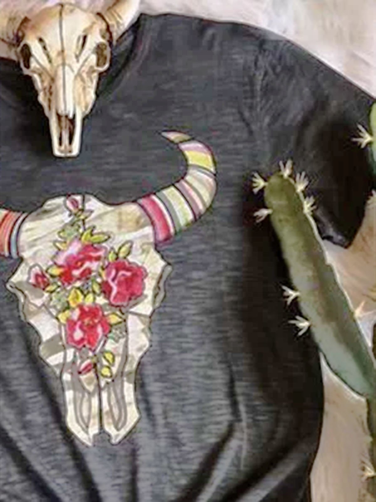 Short Sleeve Printed Crew Neck  Shirts & Tops