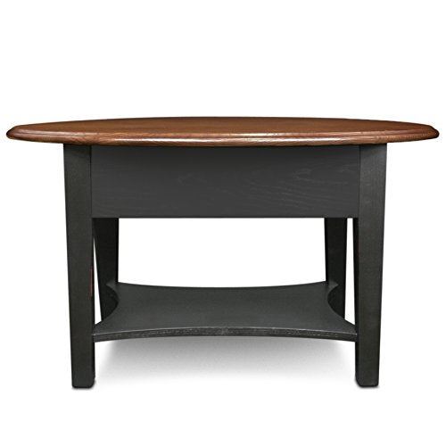 Leick Home 9044-SL One Drawer Oval Coffee Table with Shelf