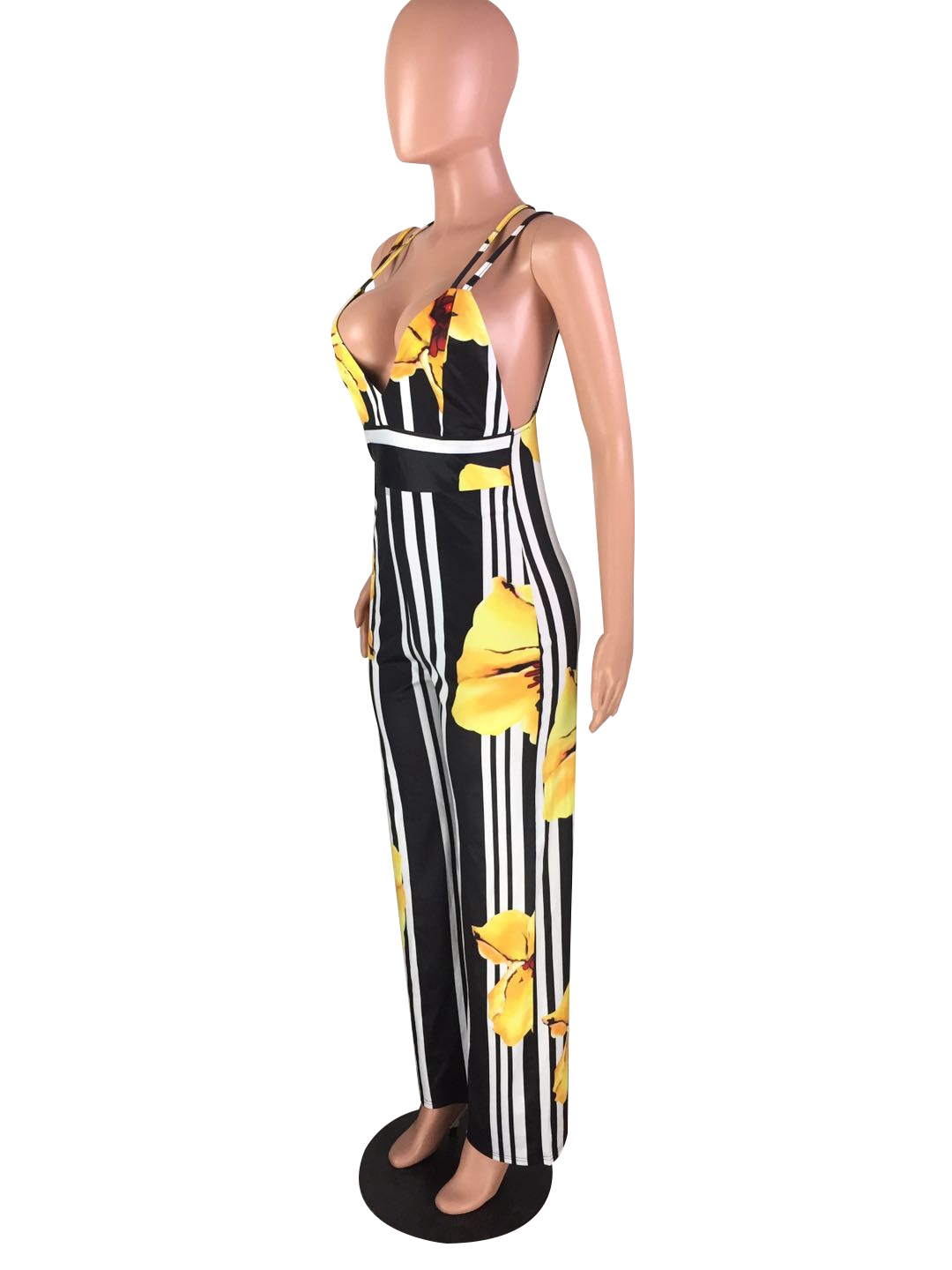 Floral Print Straps Sexy Jumpsuit