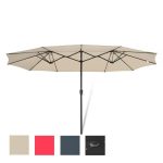 15×9 ft Double-sided Rectangular Patio Umbrella Wind Vents