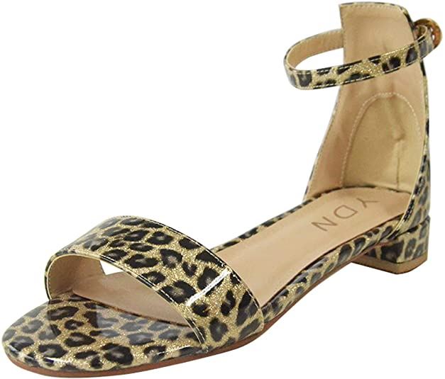 YDN Womens Chic Block Low Heel Sandals