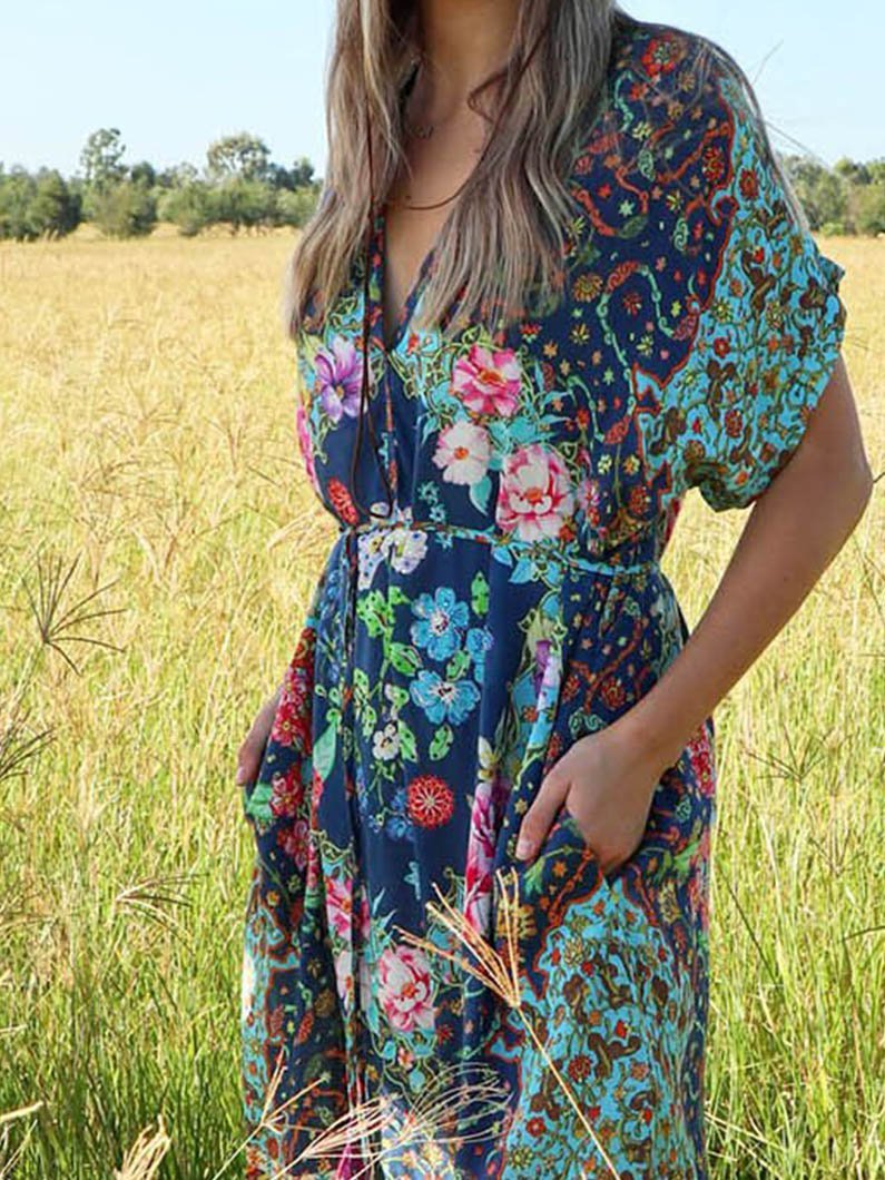 Bohemian vacation casual chiffon dress