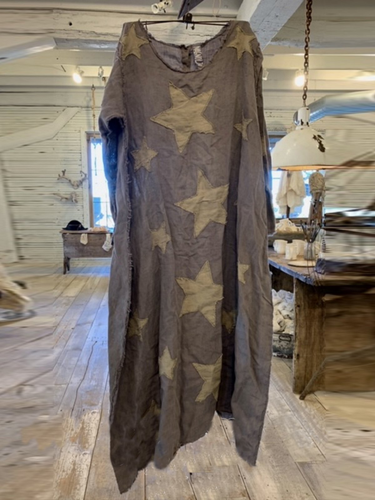 Cocoon Long Sleeve Pockets Star Dresses