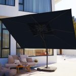 Viney Square Double Top Patio Umbrellas 10x13Ft Outdoor Offset Cantilever Umbrella, 60 Month Fade Resistance & UV Protection Outtra Recycled Fabric, 360 Rotation with Aluminum Pole for Deck, Navy Blue