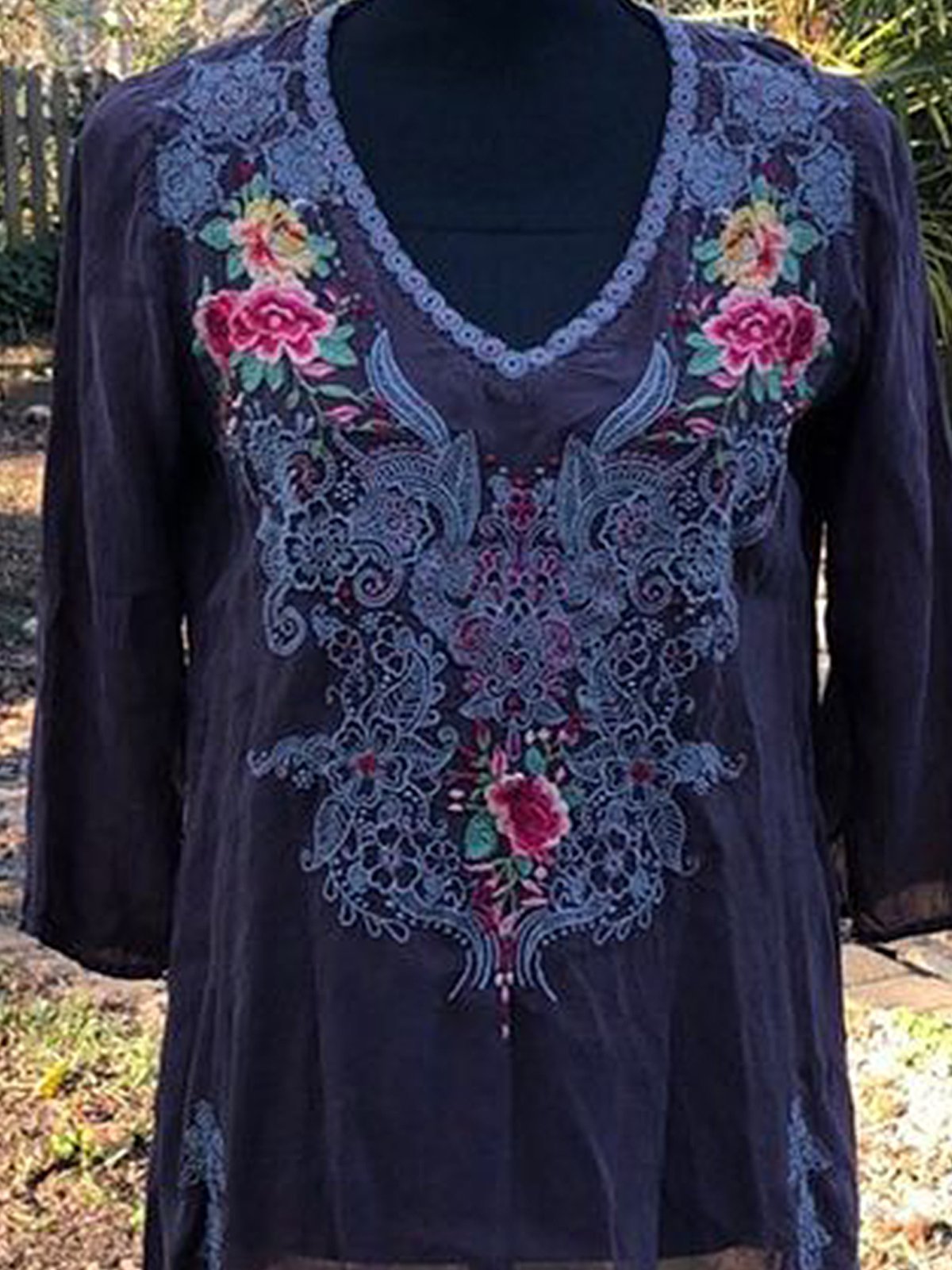 Vintage Half Sleeve Printed Floral Shirts & Tops