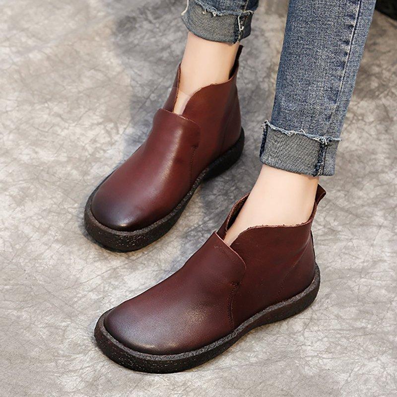 Women Classic Booties Casual Slip On High Quality Shoes
