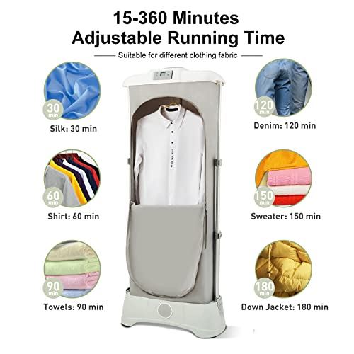 Clothes Dryer with PTC Drying & Intelligent Timer, 110V 600W Foldable Dryer