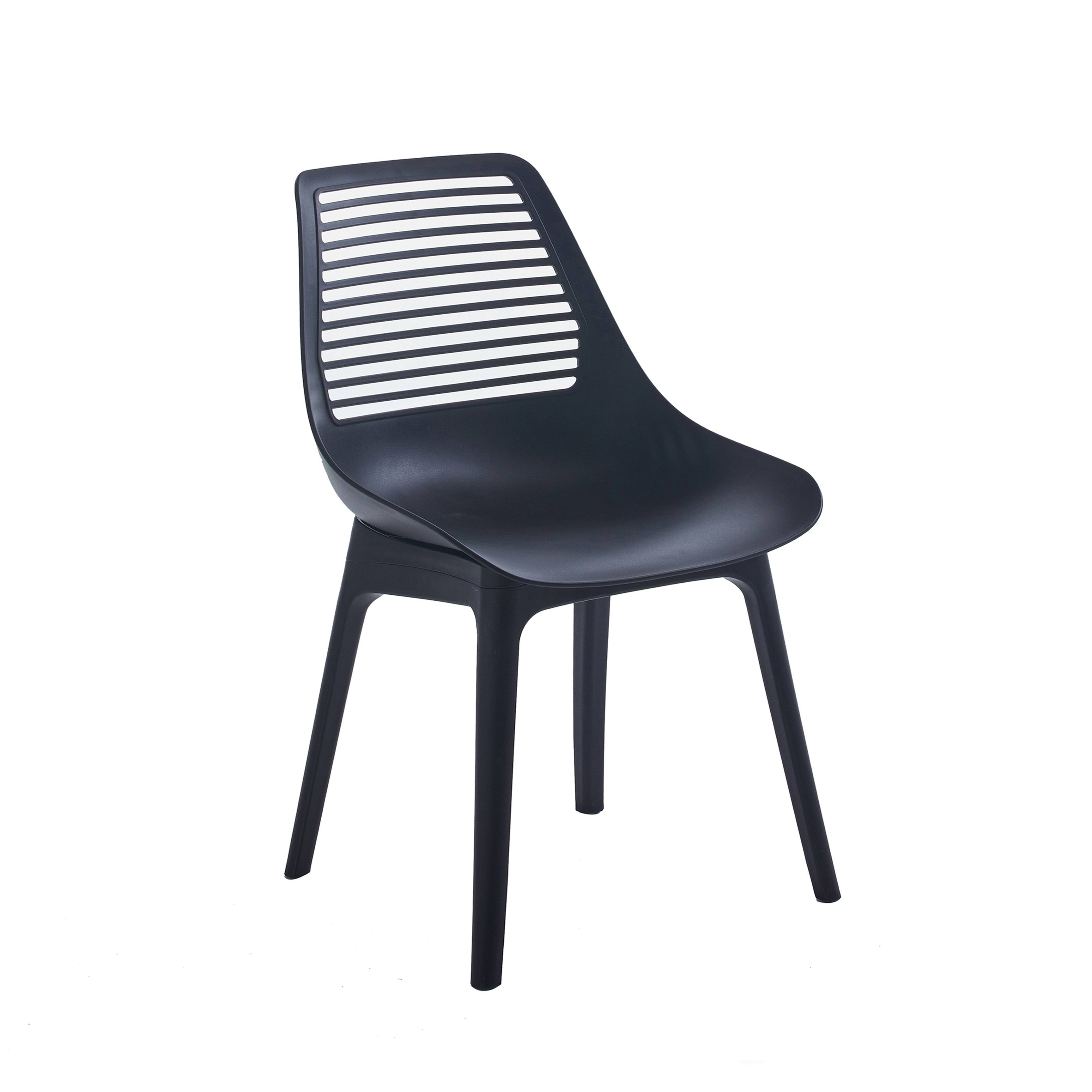 Porthos Home Moe Dining Chairs Set of 2, Sturdy Plastic Shell and Legs - Black