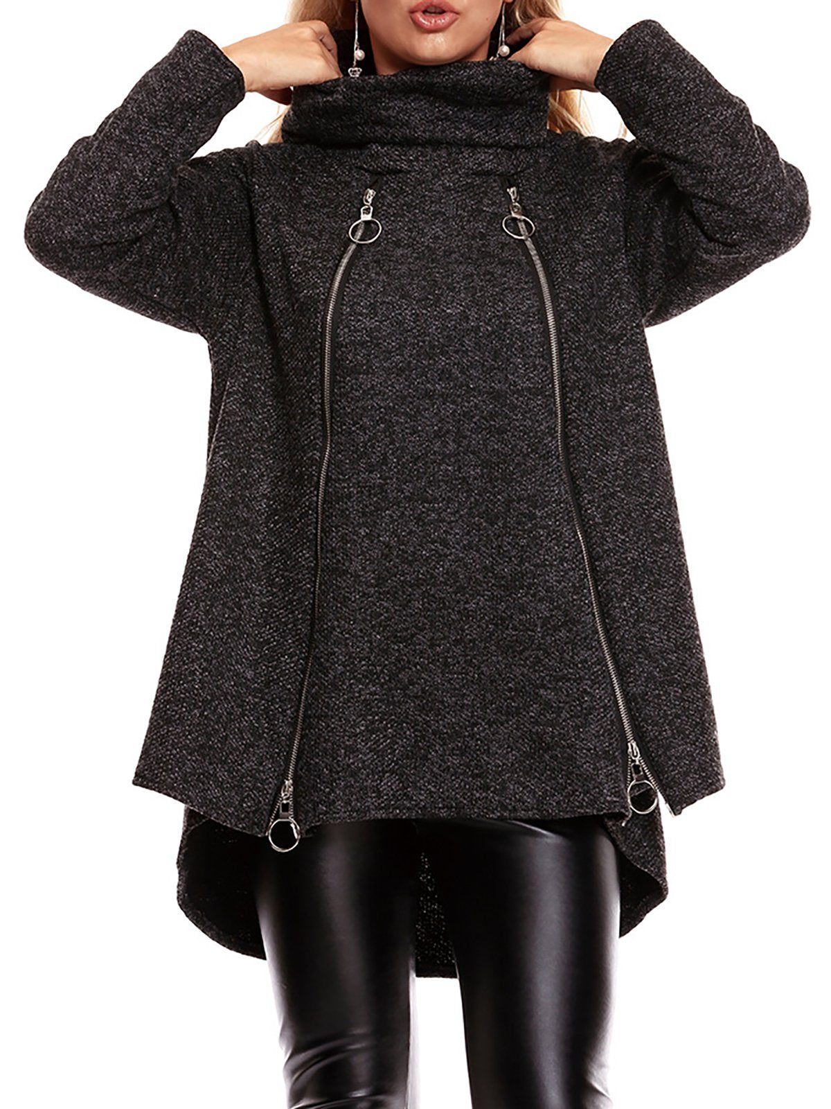 Casual Zipper Hoodies & Sweatshirt