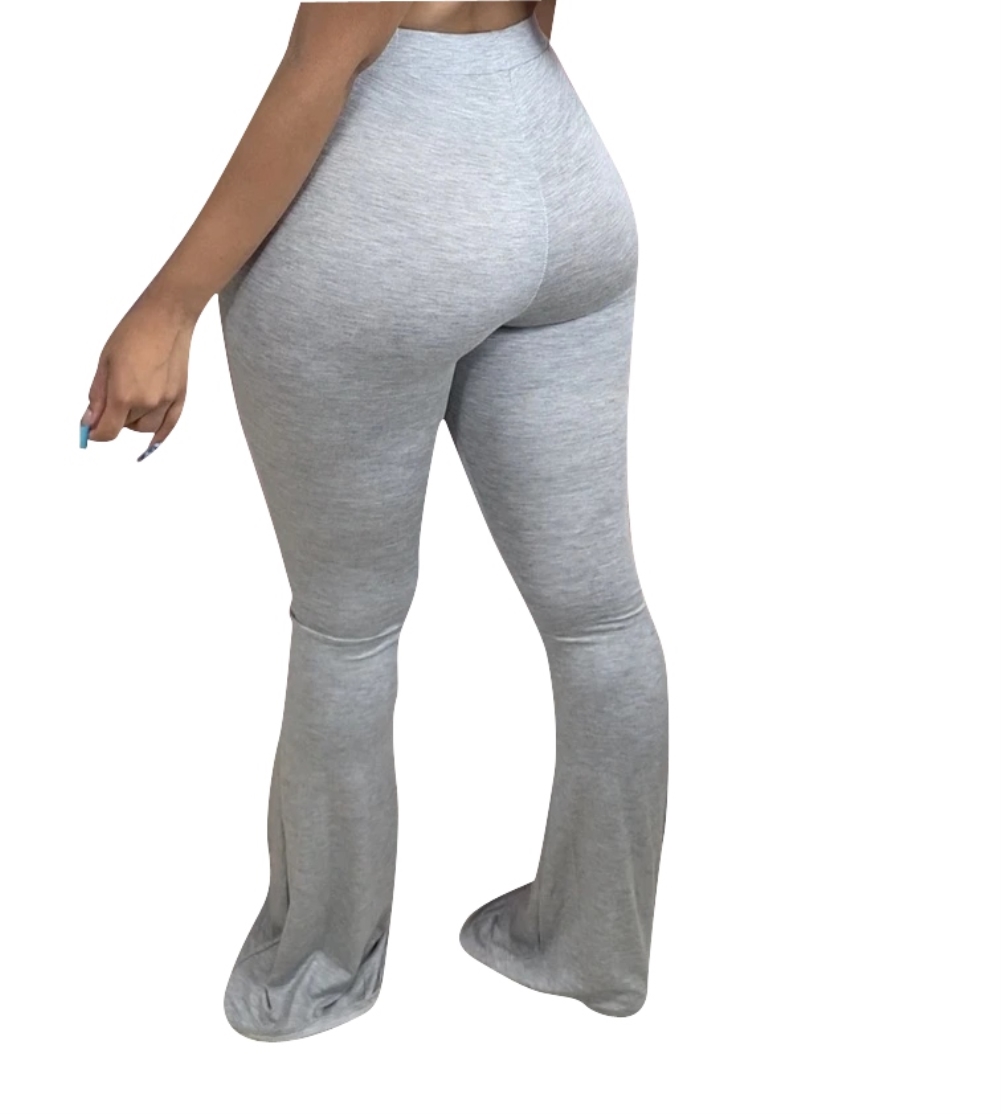 Solid Color African High Waist Flare Trousers