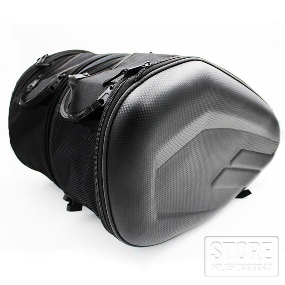 Motorbike Rear Seat Bag Motorcycle Saddlebag Suitcase with Waterproof Cover