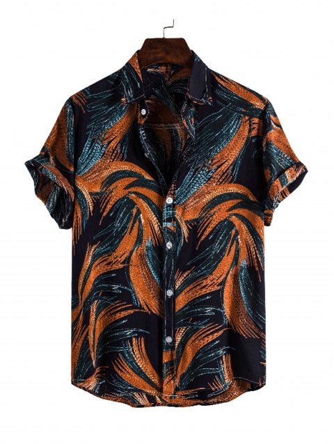 Men's Palm Tree & Slogan Graphic Short Sleeve Shirt