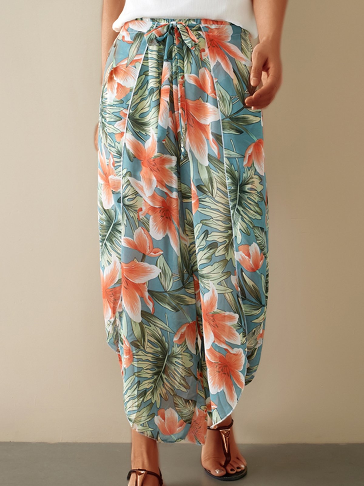 Plus Size Women Casual Wide Leg Pants