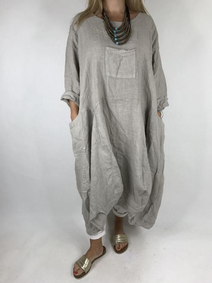 Plus Size Casual Solid Long Sleeve  Pockets Dresses