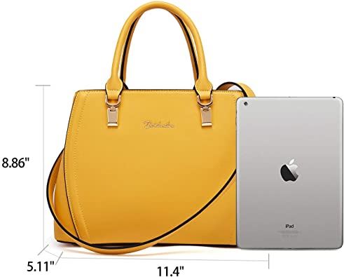 BOSTANTEN Women Leather Handbag Designer Top Handle Satchel Shoulder Bag, Black