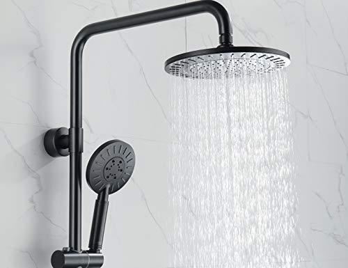 shower head and handheld shower head with height adjustable holder