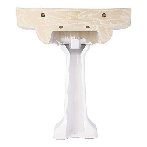 Vitreous China Pedestal Sink with 3 Faucet Holes at 8′′ Centers