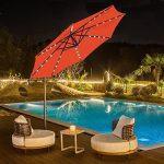10ft Solar Offset Umbrella – Grenadine Orange