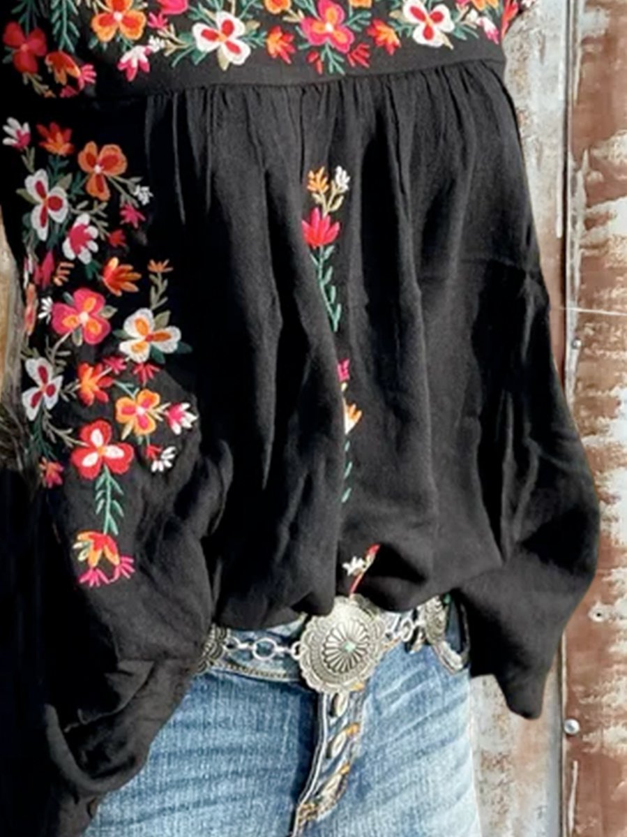 Casual Paneled Short Sleeve Cotton-Blend Shirts & Tops