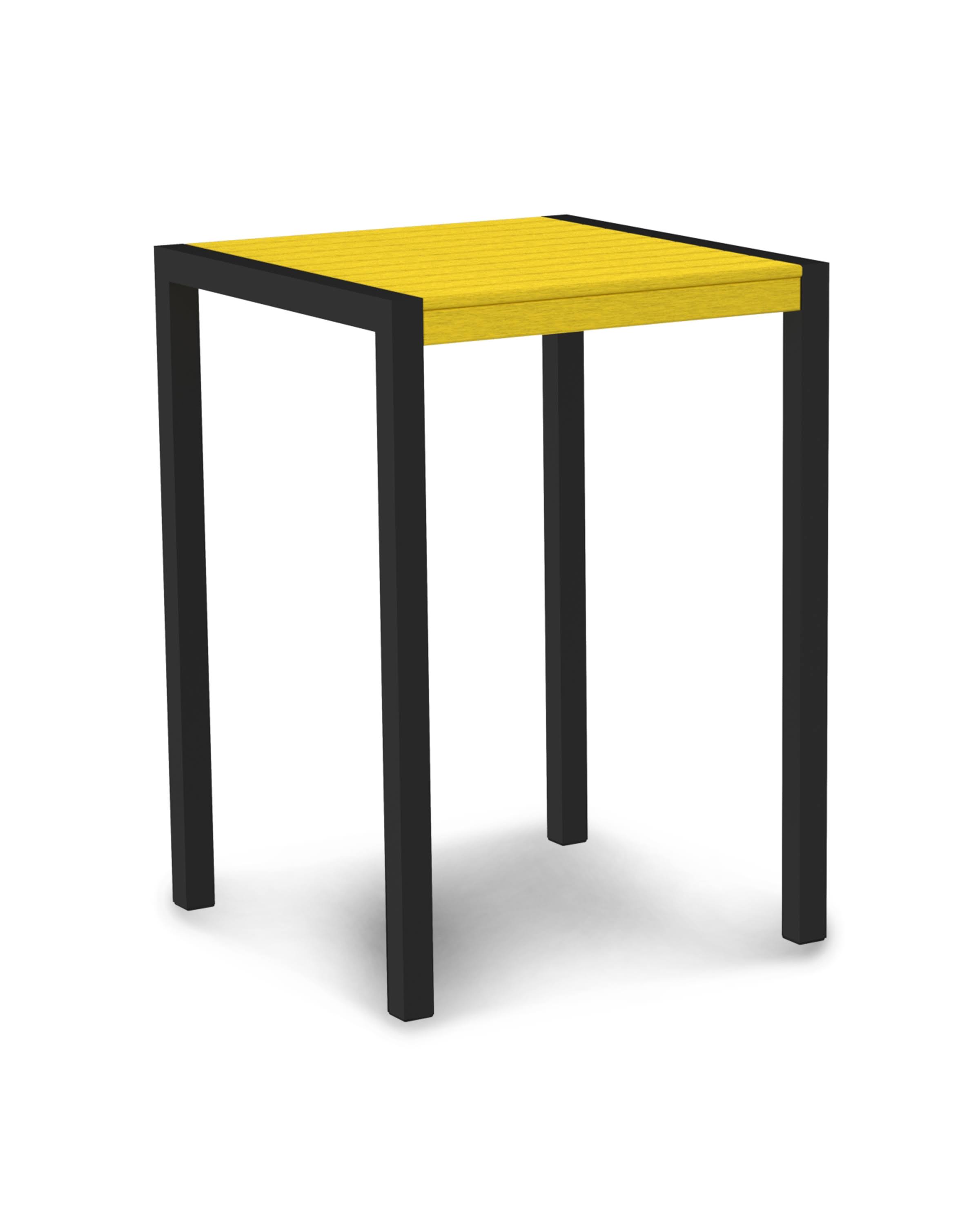 POLYWOOD Mod 30x22 Bar Table - Textured Black - Lemon