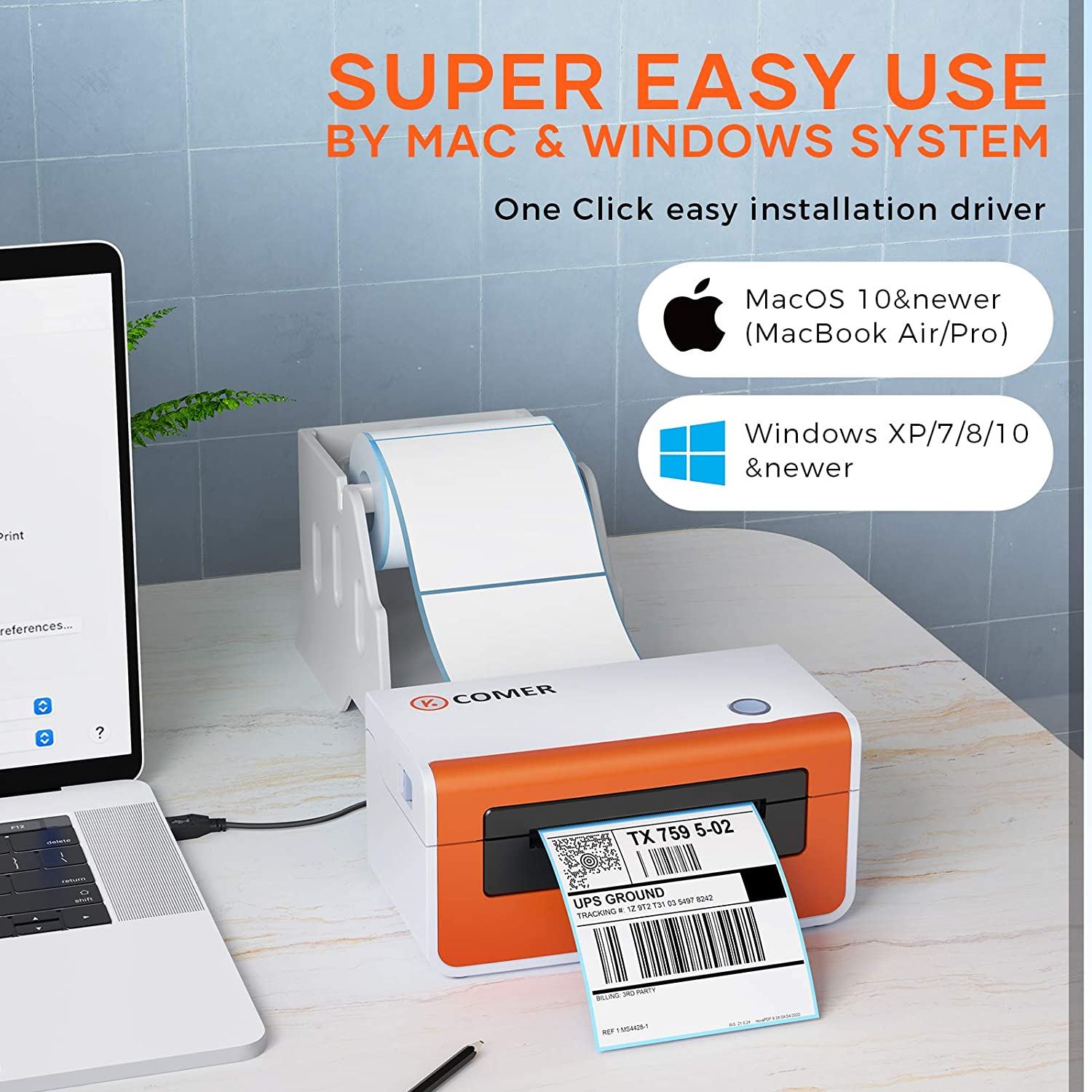 Comer Shipping Label Printer �C Commercial Grade Direct Thermal High Speed Printer