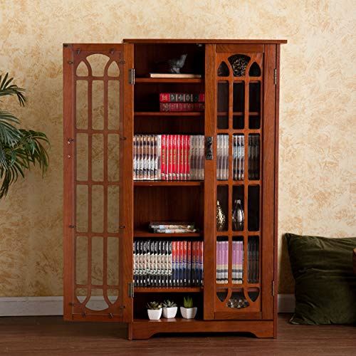Window Pane Media Cabinet – Oak