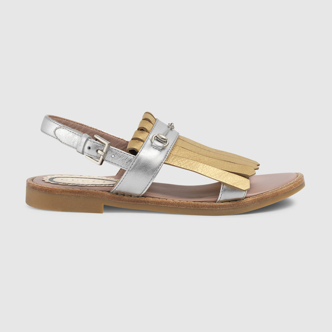 Children's metallic Horsebit sandal