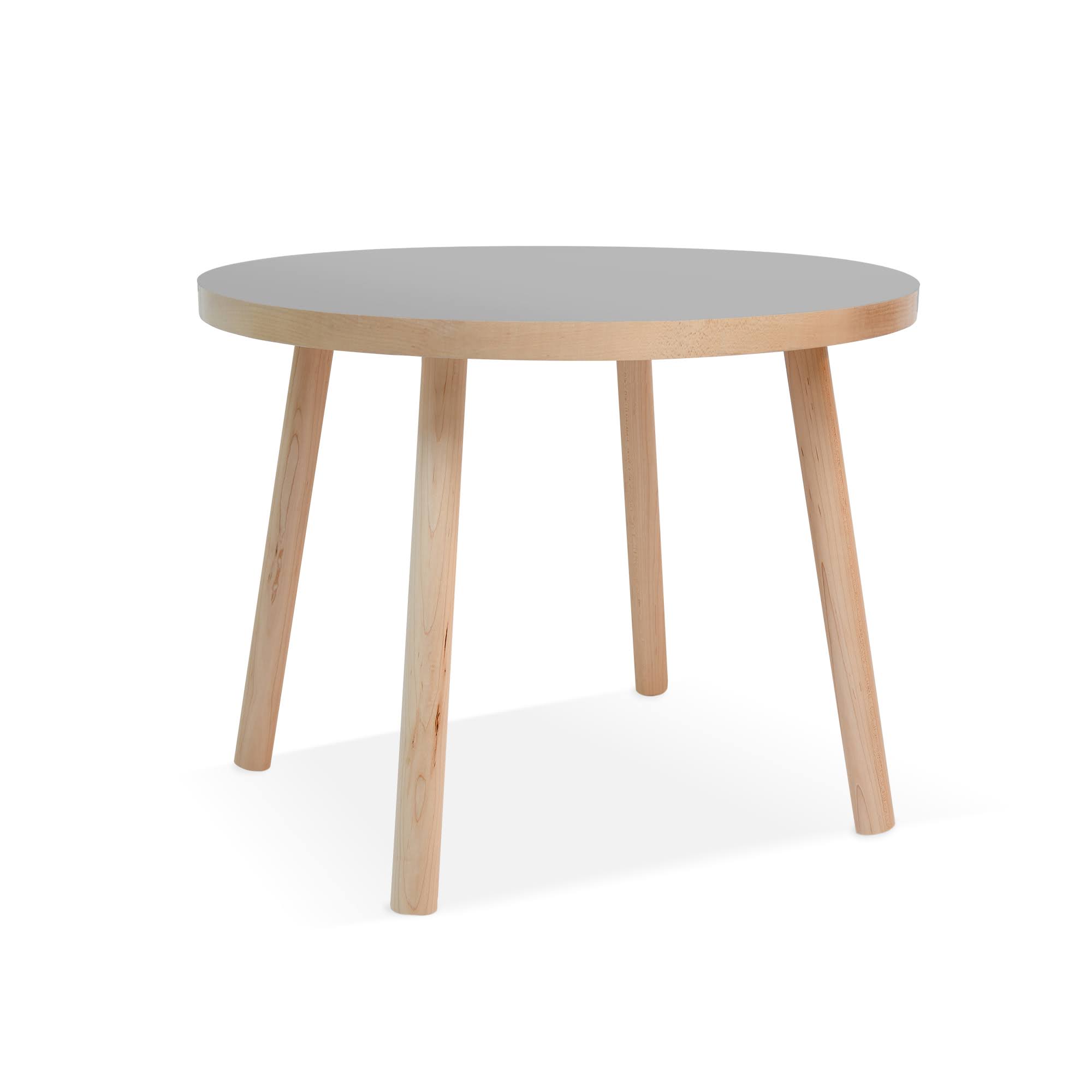 Poco Round Kids Table, Maple/Gray, 23.5x22 Small