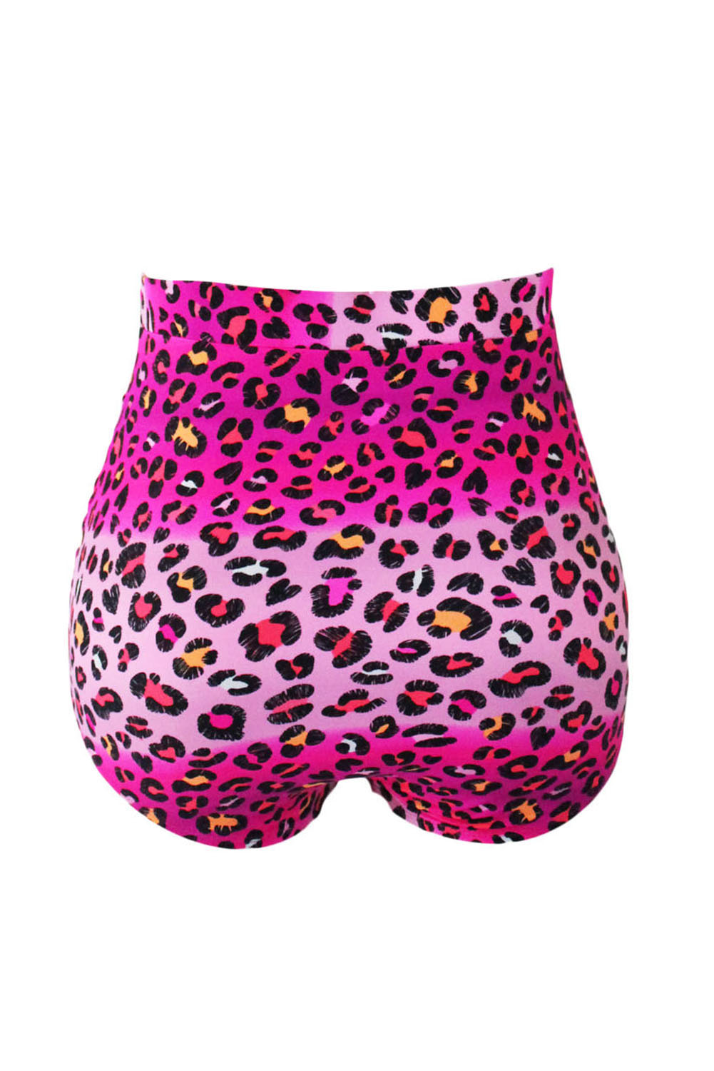 Rosy Leopard Print Retro High Waist Swim Bottom