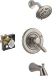 Delta Faucet Lahara 17 Series Dual-Function Tub and Shower Trim Kit | Stainless Steel