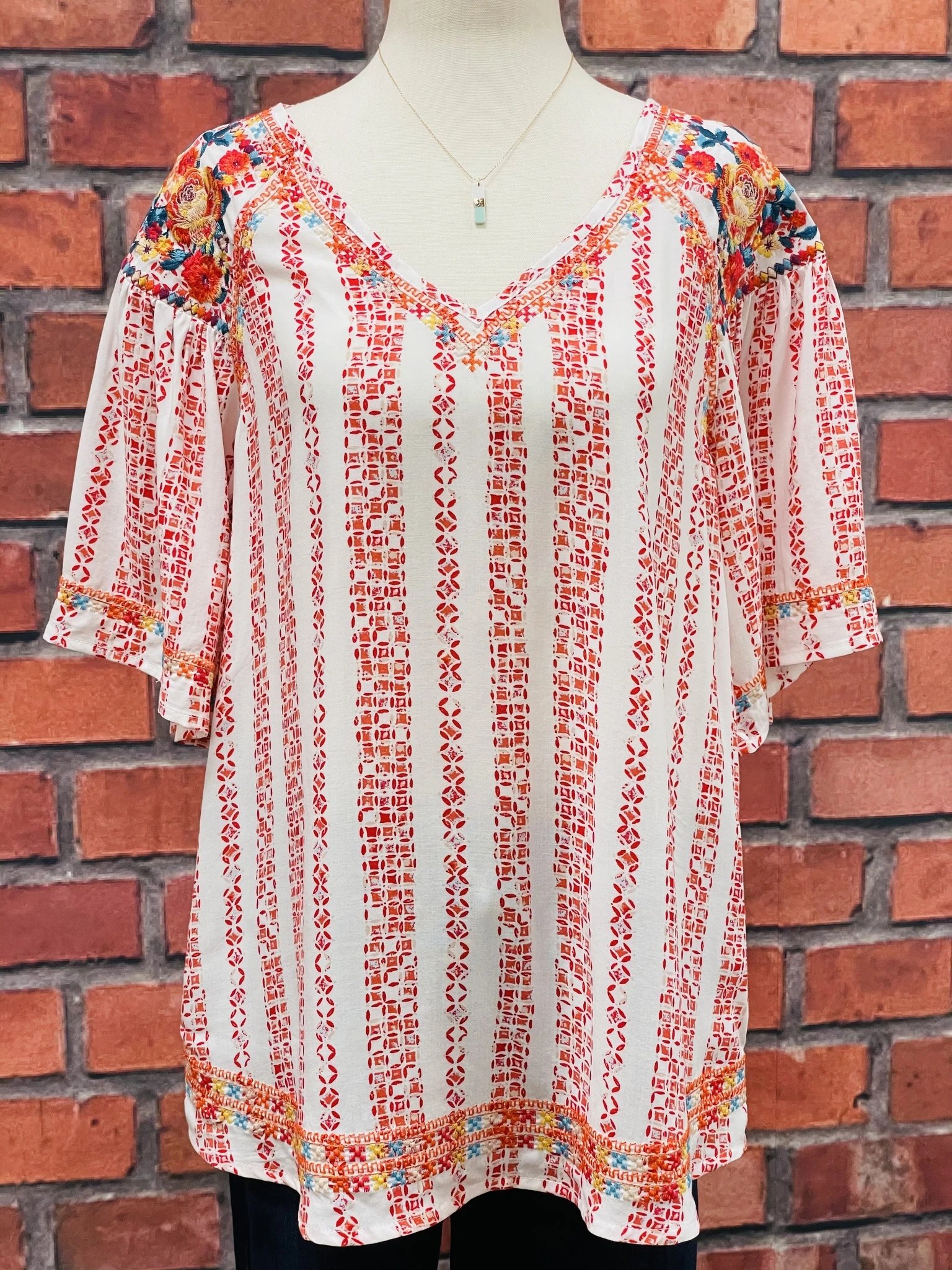 Vintage Printed Floral Cotton-Blend Shirts & Tops