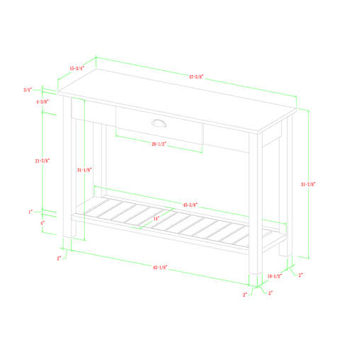 Walker Edison - Table - rectangular - gray wash