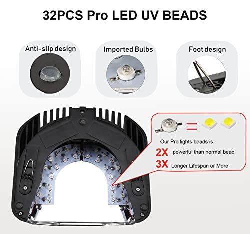 Rechargeable 64W Led UV Gel Nail Lamp, Wireless Nail Gel Machine,Nail
