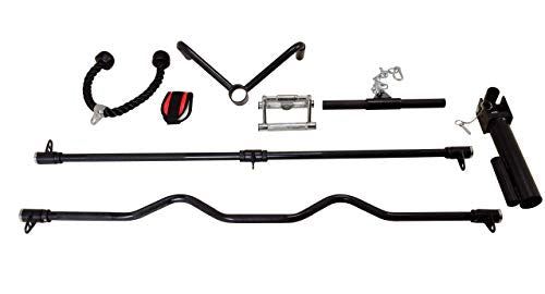 MiM USA Full Gym Set of Functional Trainer Smith Machine Power Cage & Adjustable Weight Bench W/Preacher Curl- Black & Silver