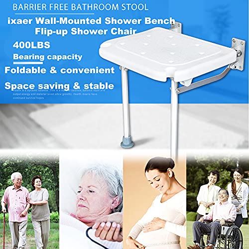Shower Seat,Bathroom Flip-up Shower Chair Bathtub Safety Stool