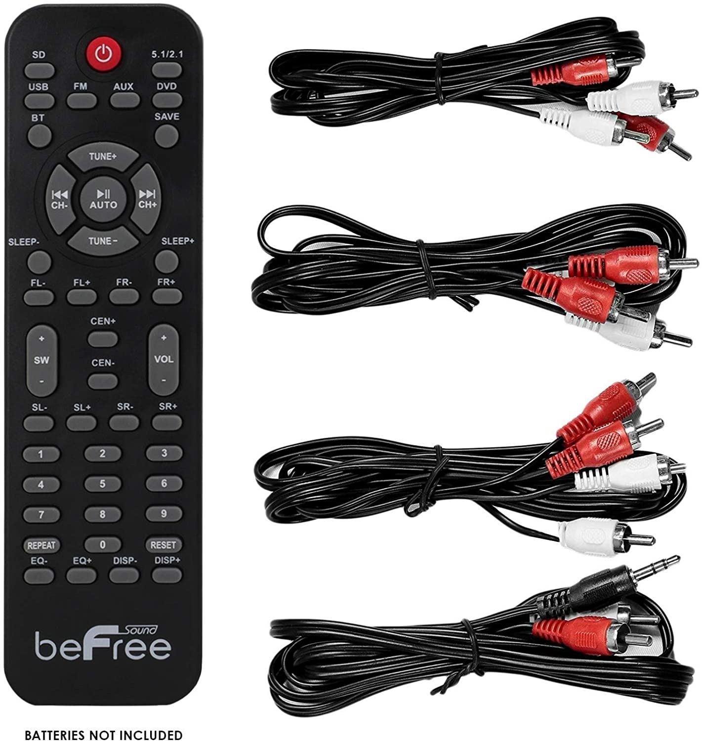 Befree Sound 5.1 Channel Surround Sound Bluetooth Speaker System- Red