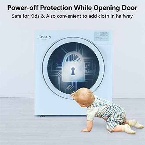 Dryer, 3.5 Cu. Ft Tumble Laundry Dryer Machine with Stainless Steel Tub, Easy